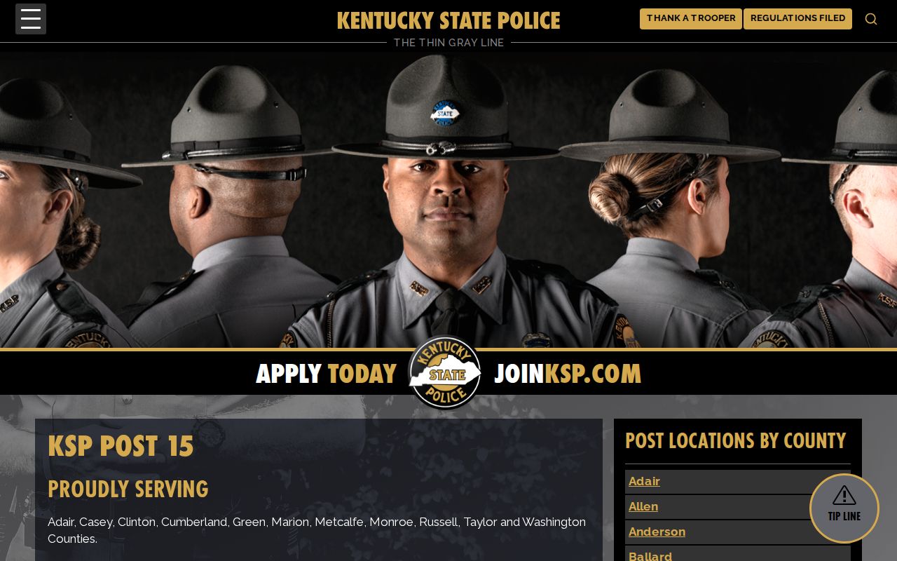 Marion County arrest history information from Kentucky State Police Post 15