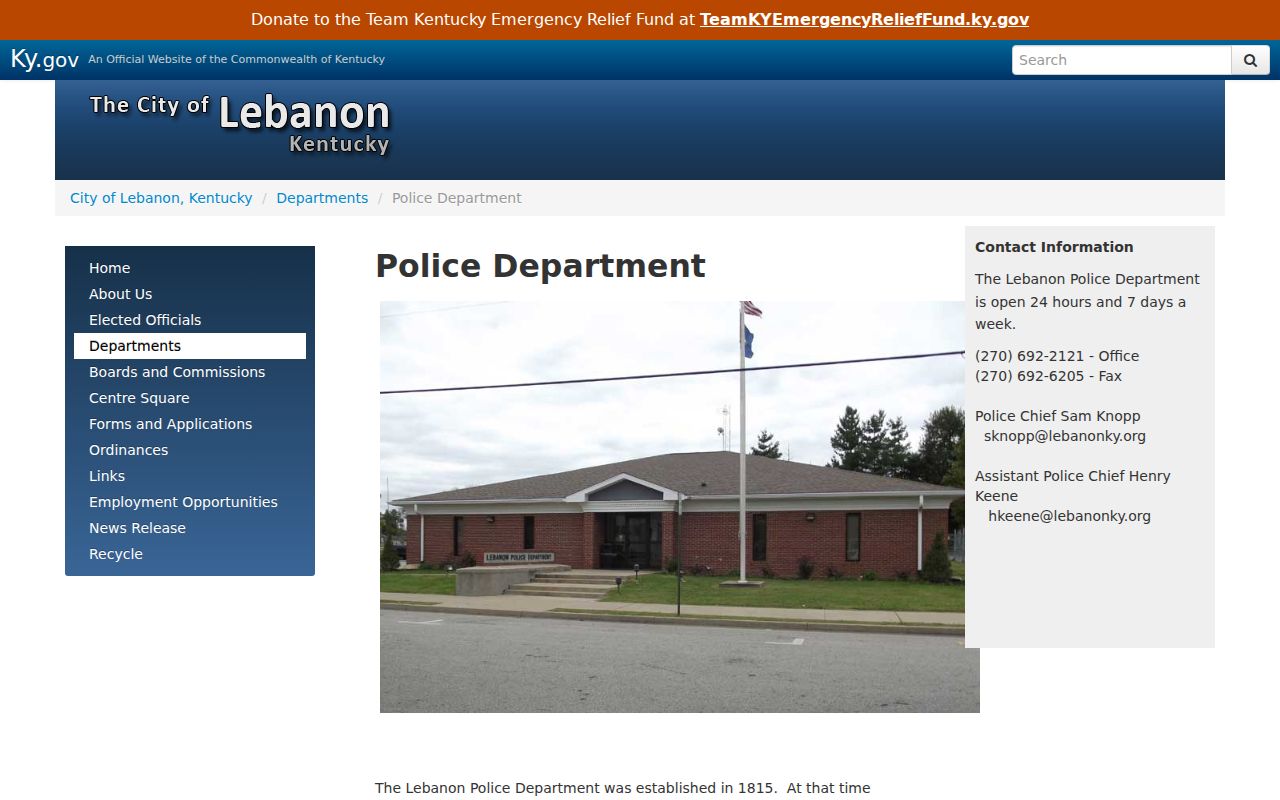 Lebanon police source for Marion County criminal records